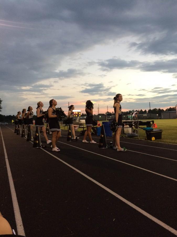 Varsity Cheerleaders at Concordia Lutheran game 9/4/2015