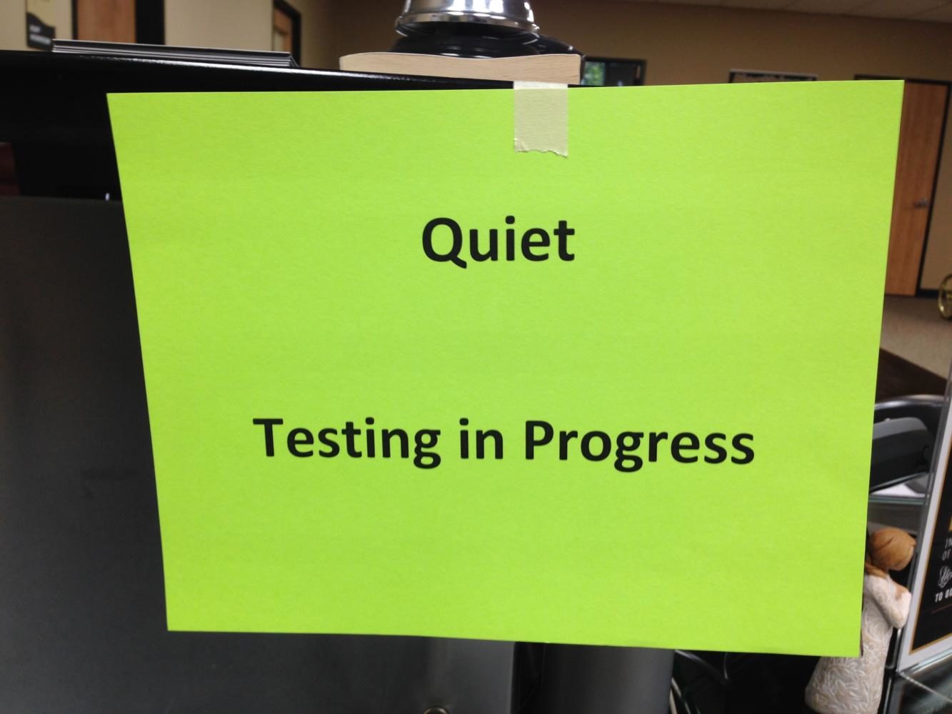 quiet testing in progress